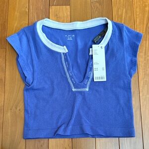 Urban Outfitters Blue and White Crop Top